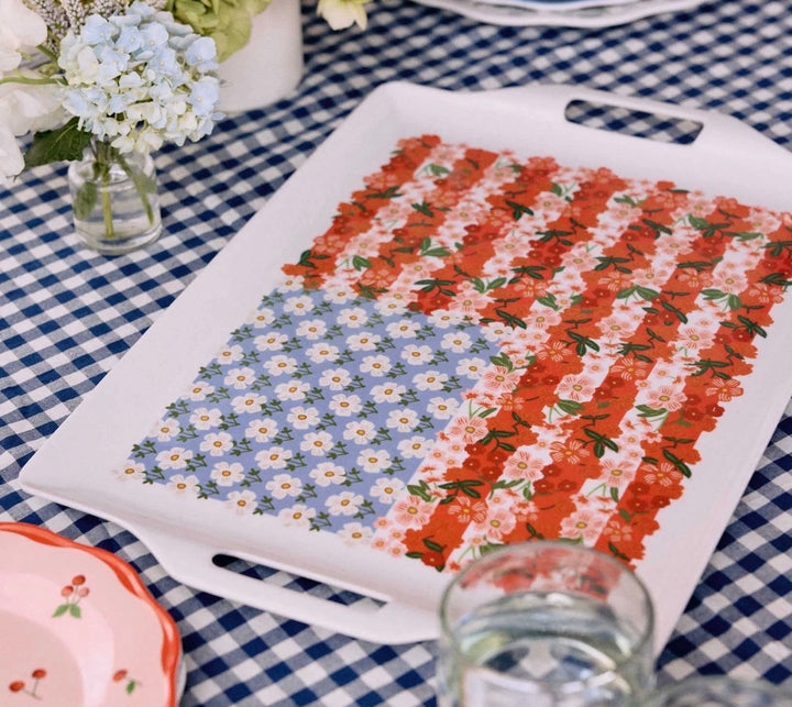 Floral Americana Melamine Serving Tray