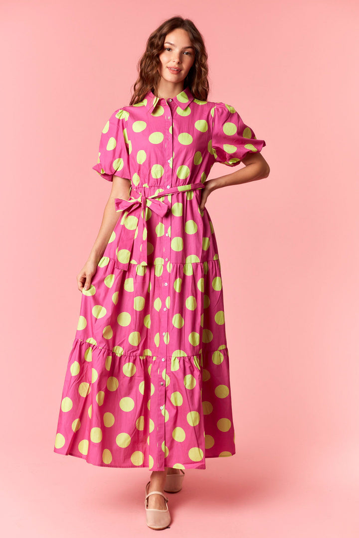 Electric Garden Polka Dot Maxi Dress