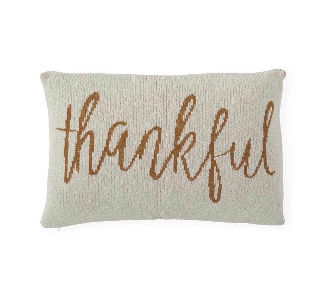 Thankful Heart Knit Pillow