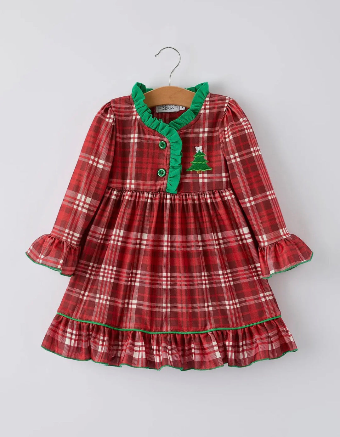 Holly Jolly Plaid Ruffle Dress