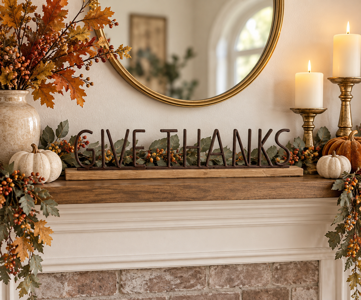 Thankful Sentiment Metal Tabletop Signs