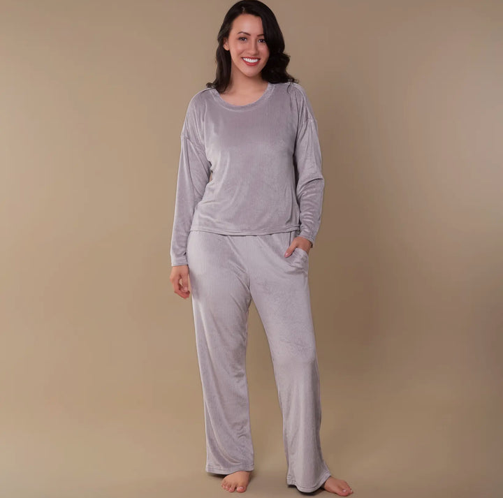 Soft Rib Lounge Top – Dove Gray
