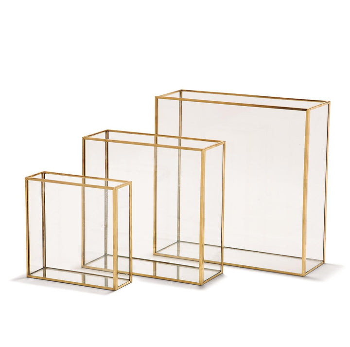 Brass Frame Glass Bud Vase