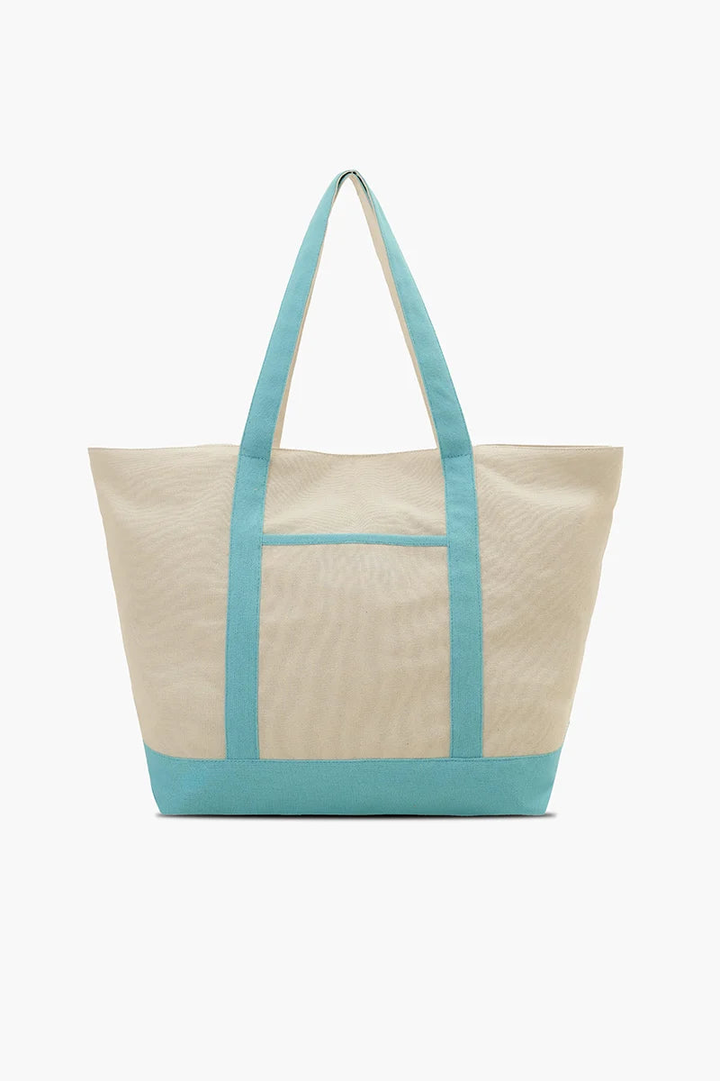 Mahjong Harbor Hand-Beaded Canvas Tote