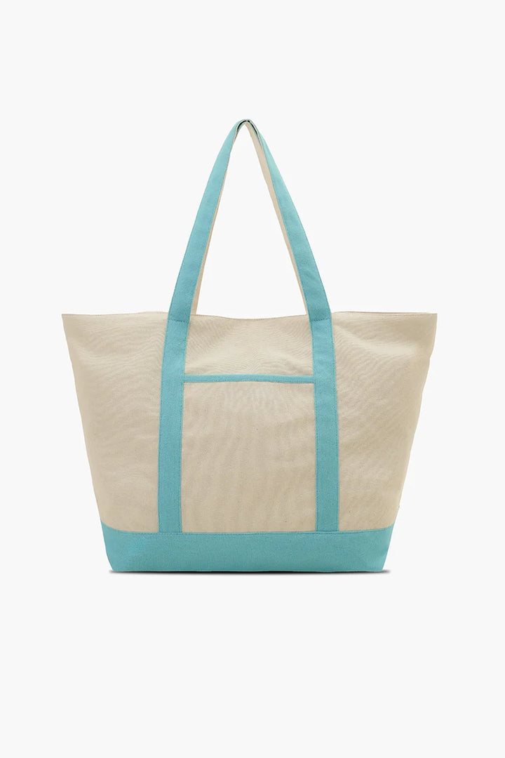 Mahjong Harbor Hand-Beaded Canvas Tote