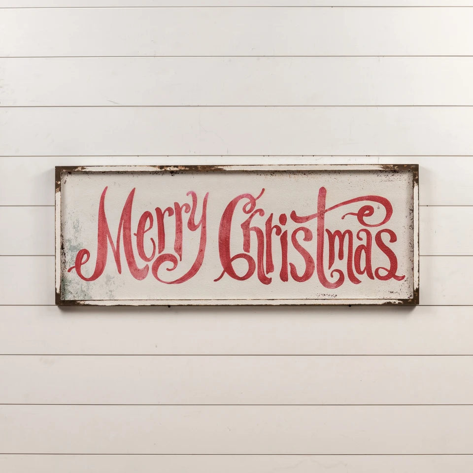 Vintage Merry Christmas Wall Sign