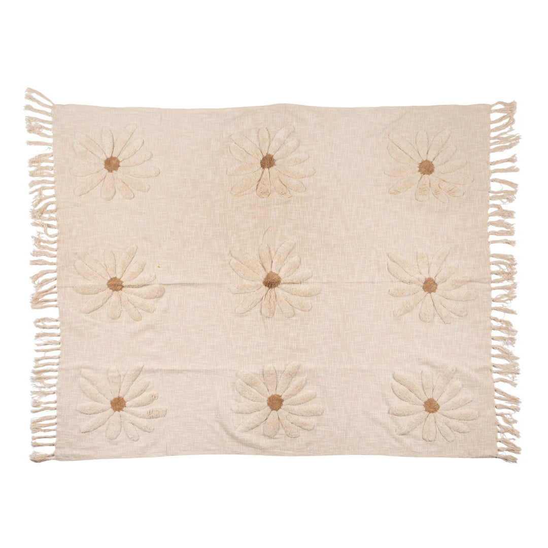 Daisy Meadow Cotton Slub Throw