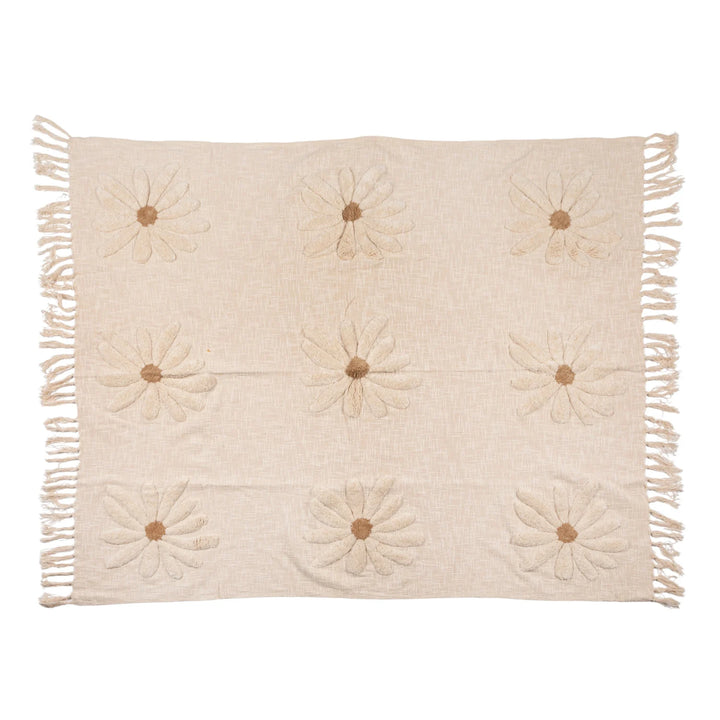 Daisy Meadow Cotton Slub Throw