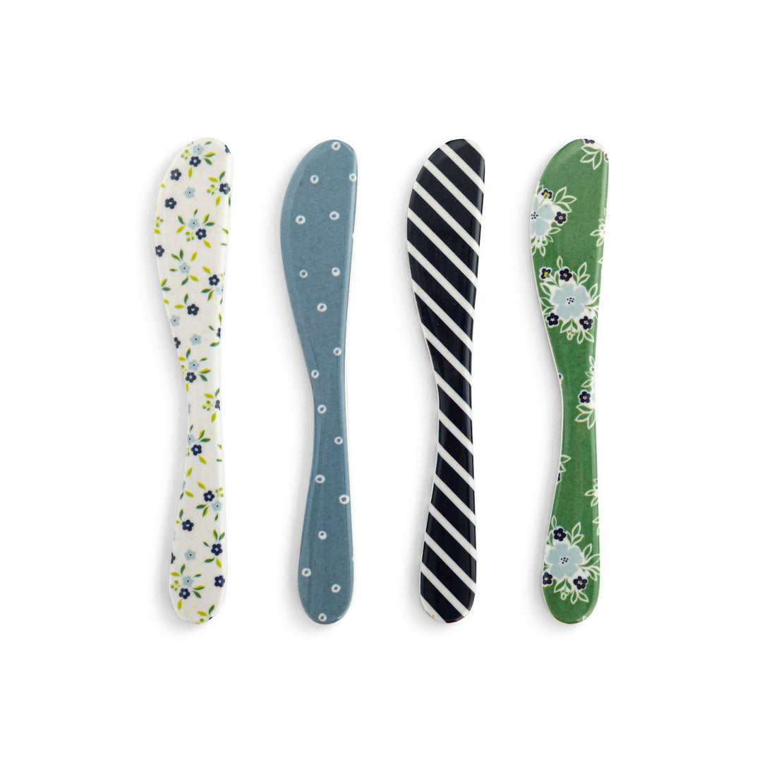 Blue Patterned Melamine Spreader Set