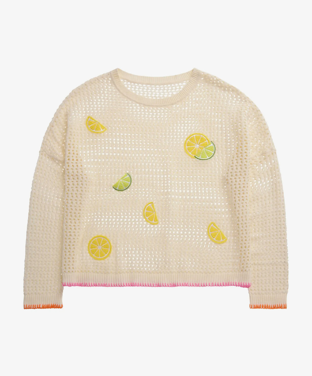 Citrus Splash Open Knit Sweater