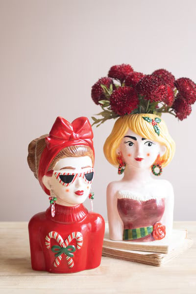 Merry & Bright Ladies Ceramic Vases