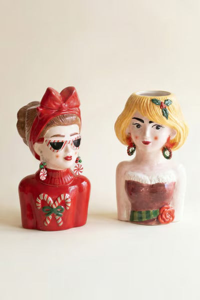 Merry & Bright Ladies Ceramic Vases