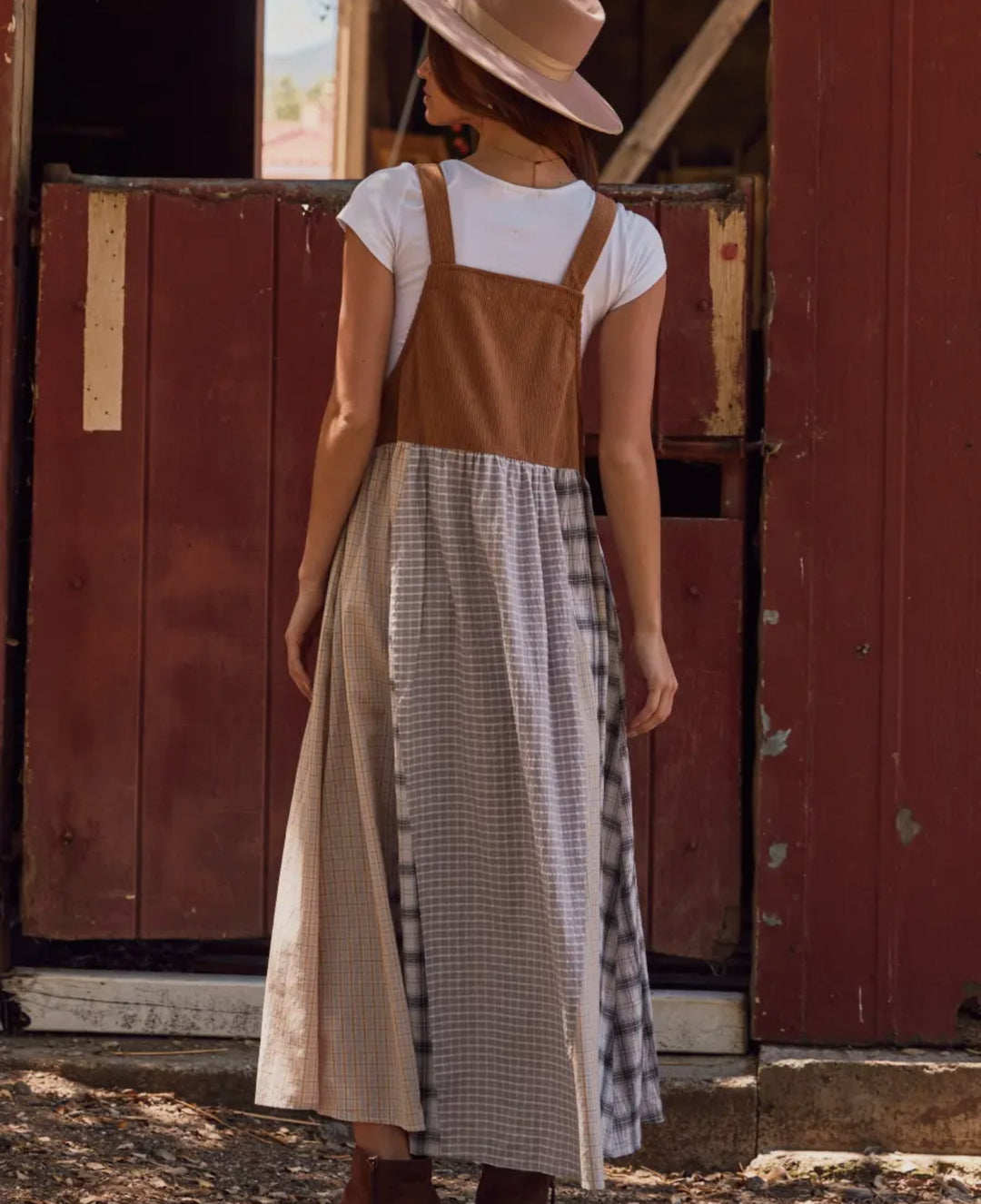 Patchwork Prairie Pinafore Overall Dress