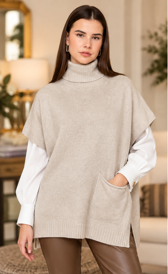 The Everleigh Turtleneck Sweater – Oyster