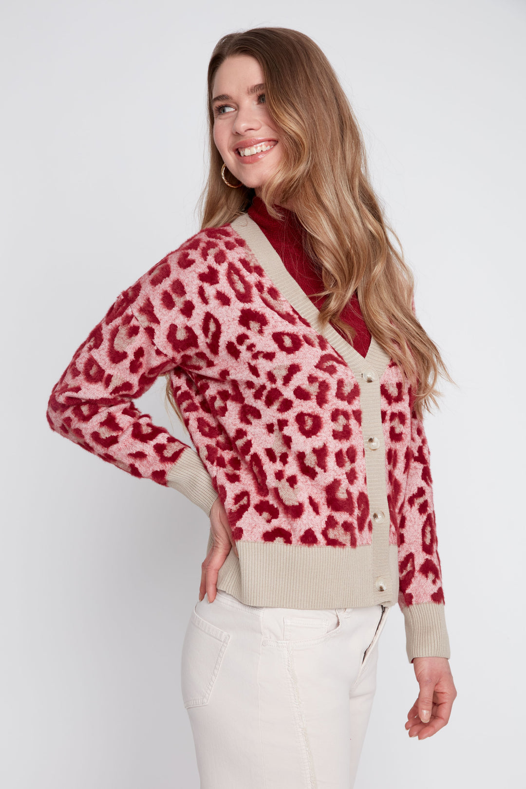 Rosé Leopard Cardigan
