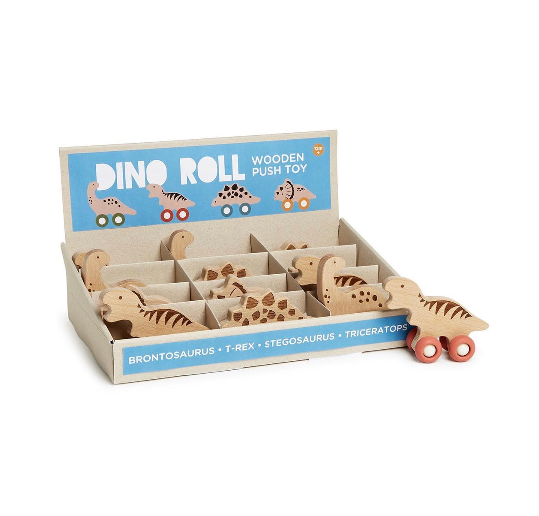 Dino Roll Wooden Push Toy