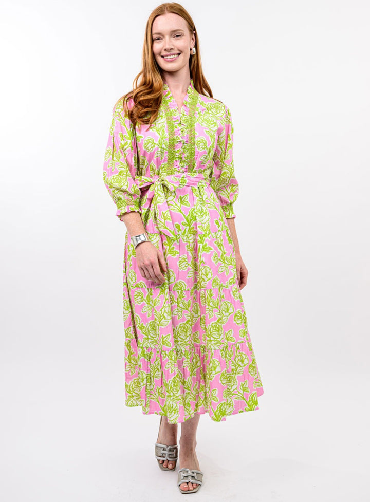 Garden Bloom Tiered Midi Dress