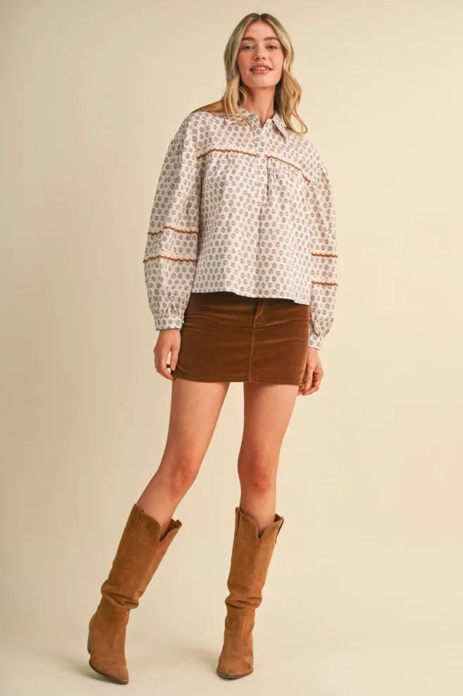 Cottage Charm Printed Blouse