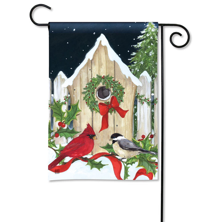 Winter Welcome Birdhouse Garden Flag