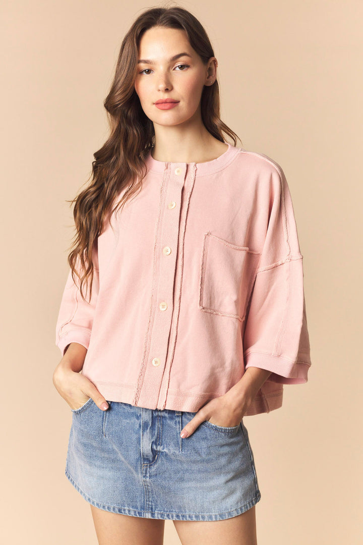 Blush Weekend Button-Up