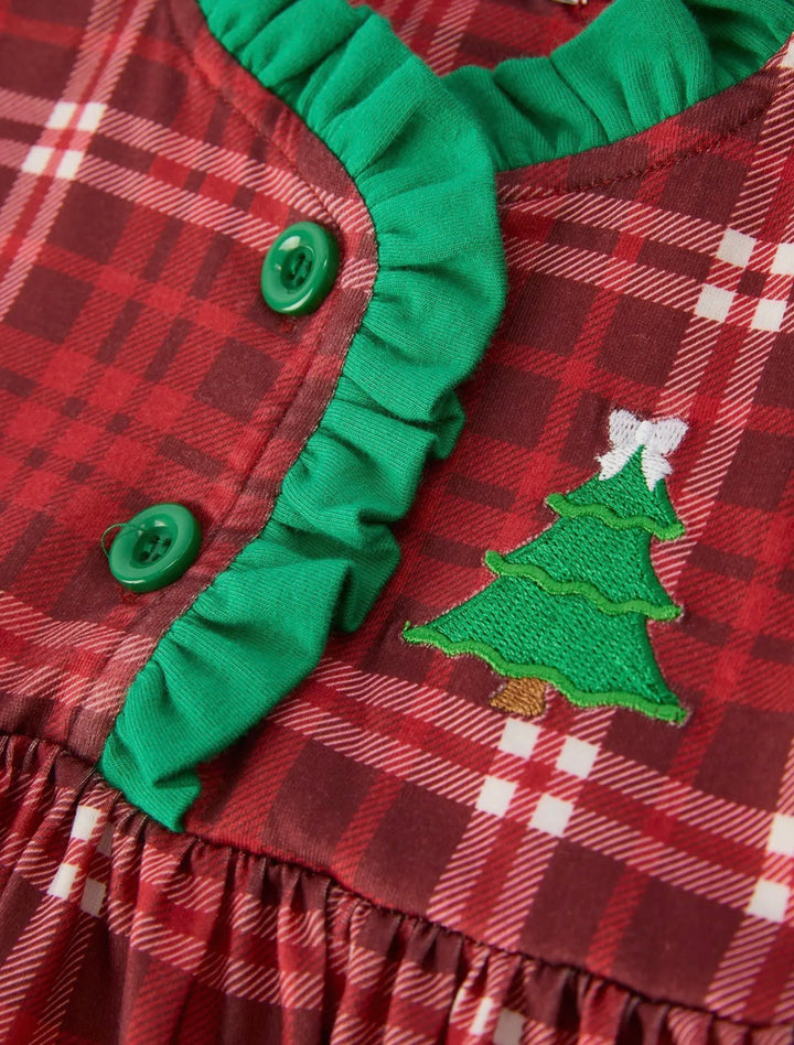 Holly Jolly Plaid Ruffle Dress