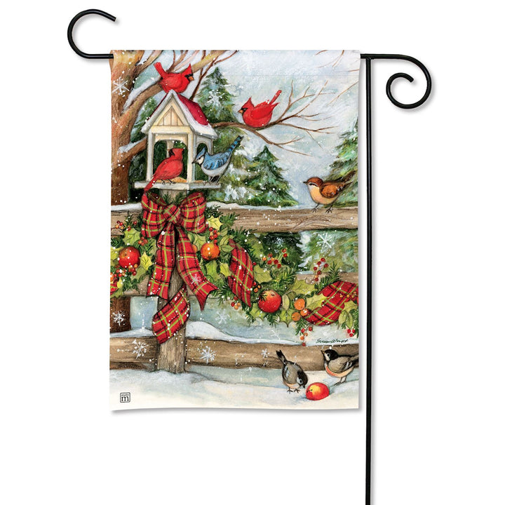 Christmas at the Birdhouse Garden Flag