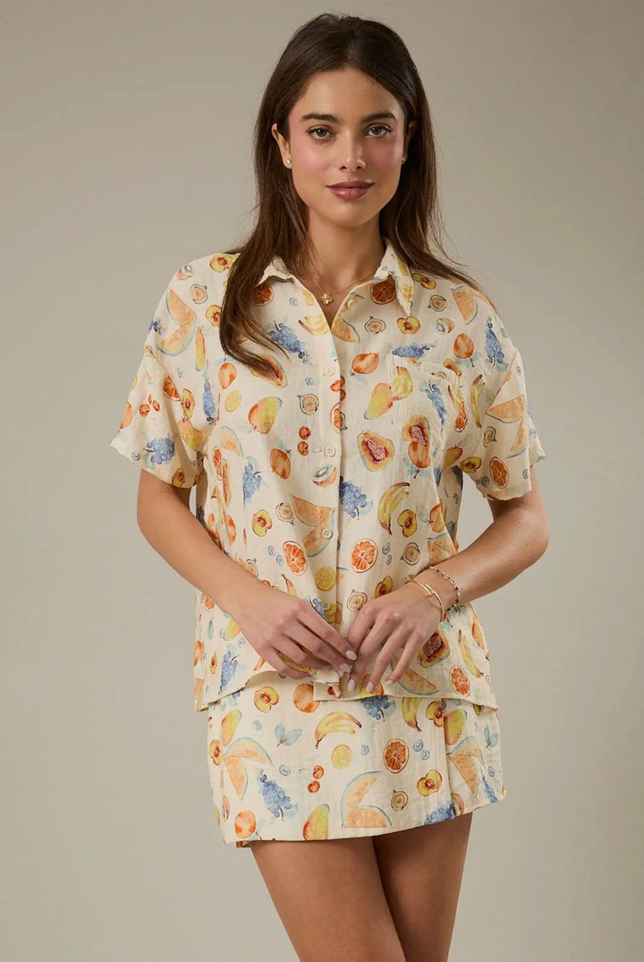 Citrus Grove Button-Up Top