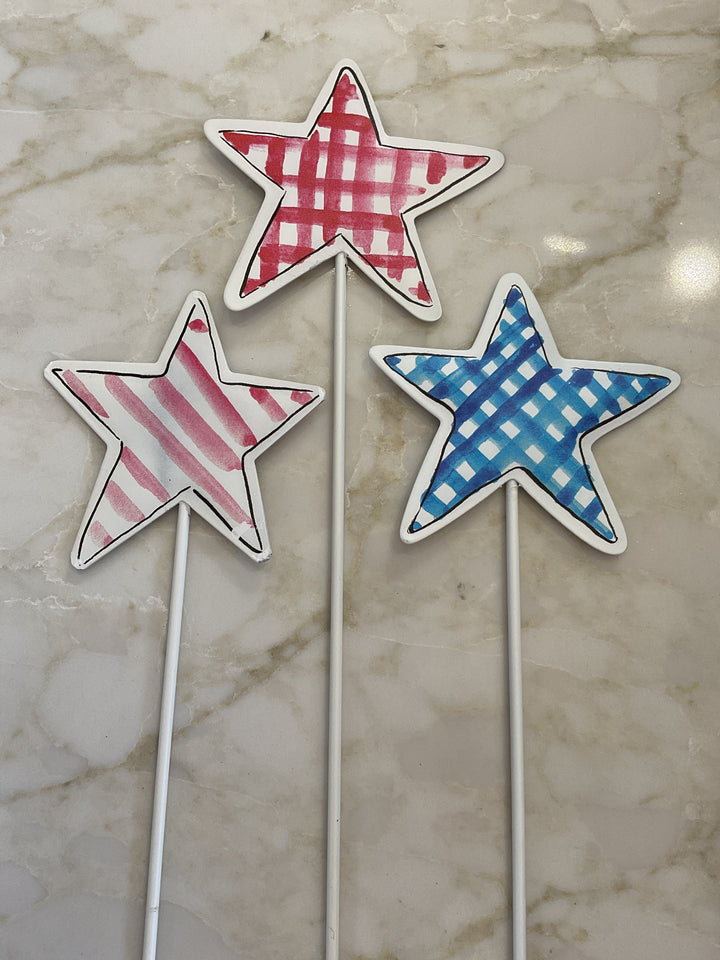 Gingham and Stripe Stars