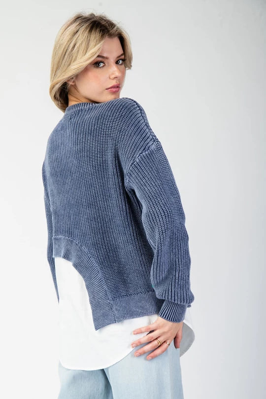 Blue Skies Layered Knit Top