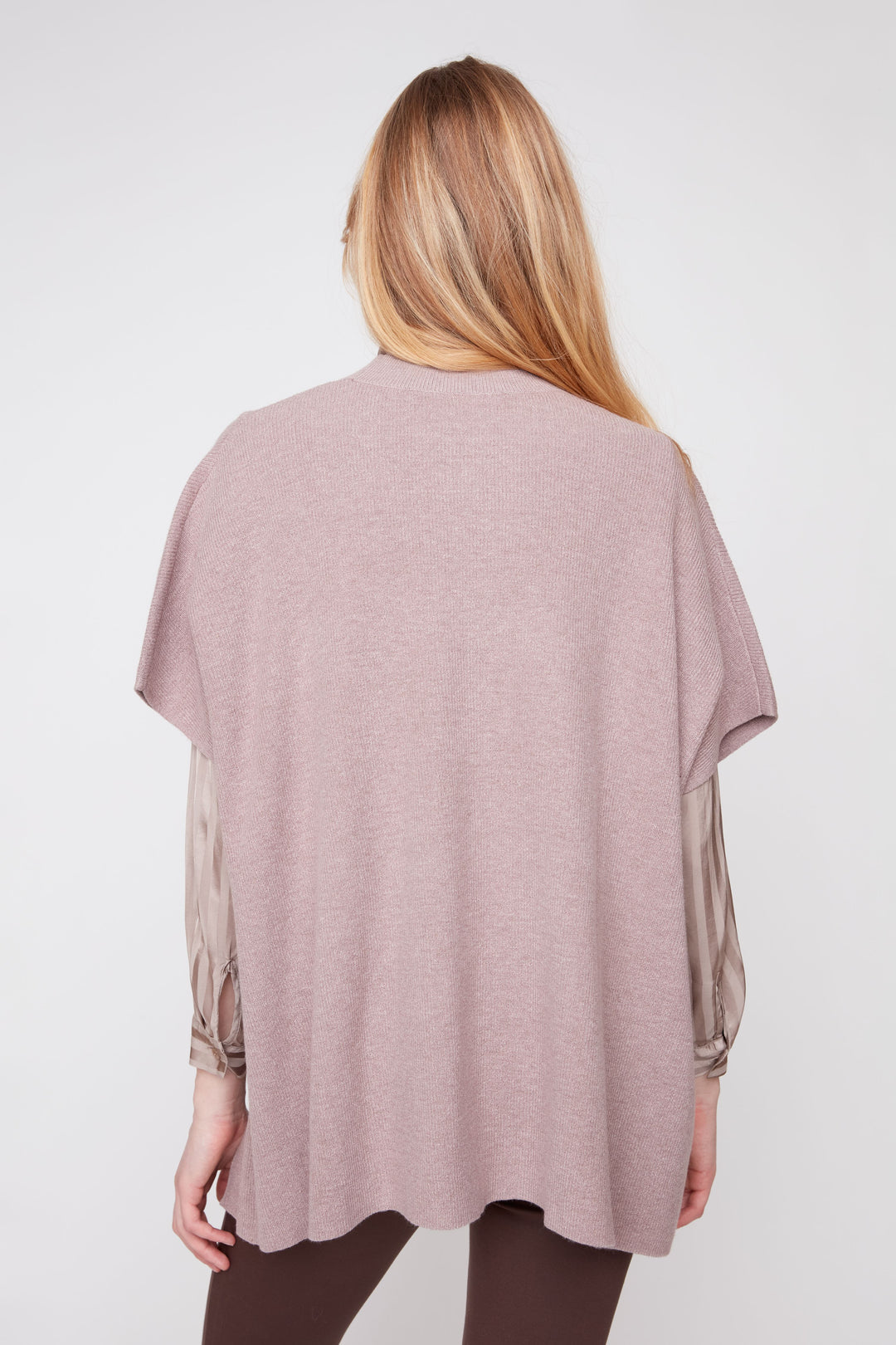 The Elowen Knit Poncho – Dusty Mauve