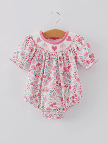 Smocking Hearts and Bows Romper