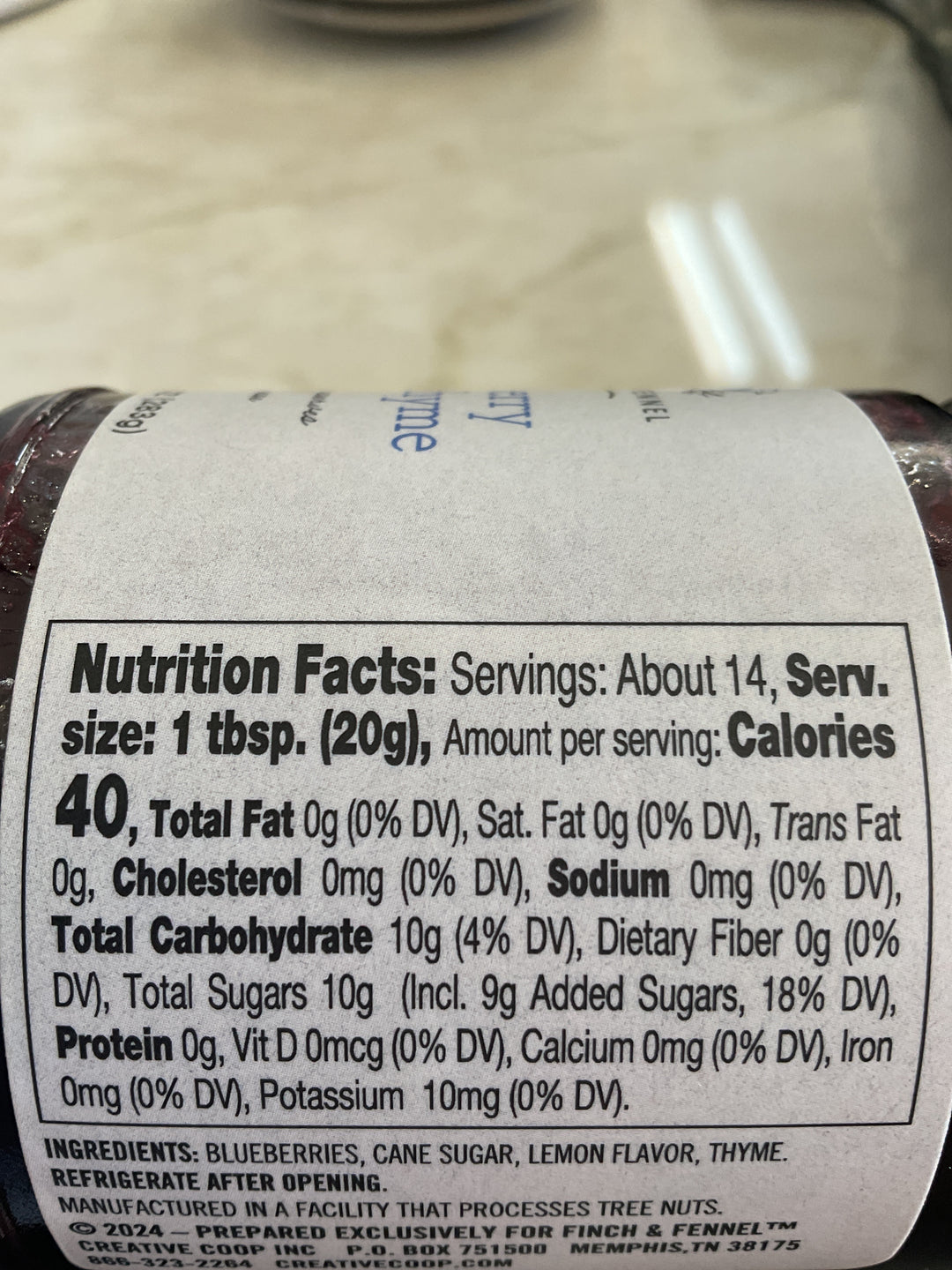 Blueberry Lemon Thyme Fruit Preserves for Cheese