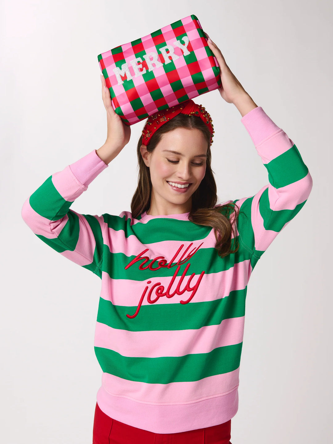 Merry Gingham Cosmetic Bag