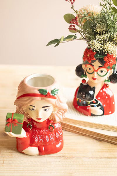 Christmas Besties Ceramic Vases