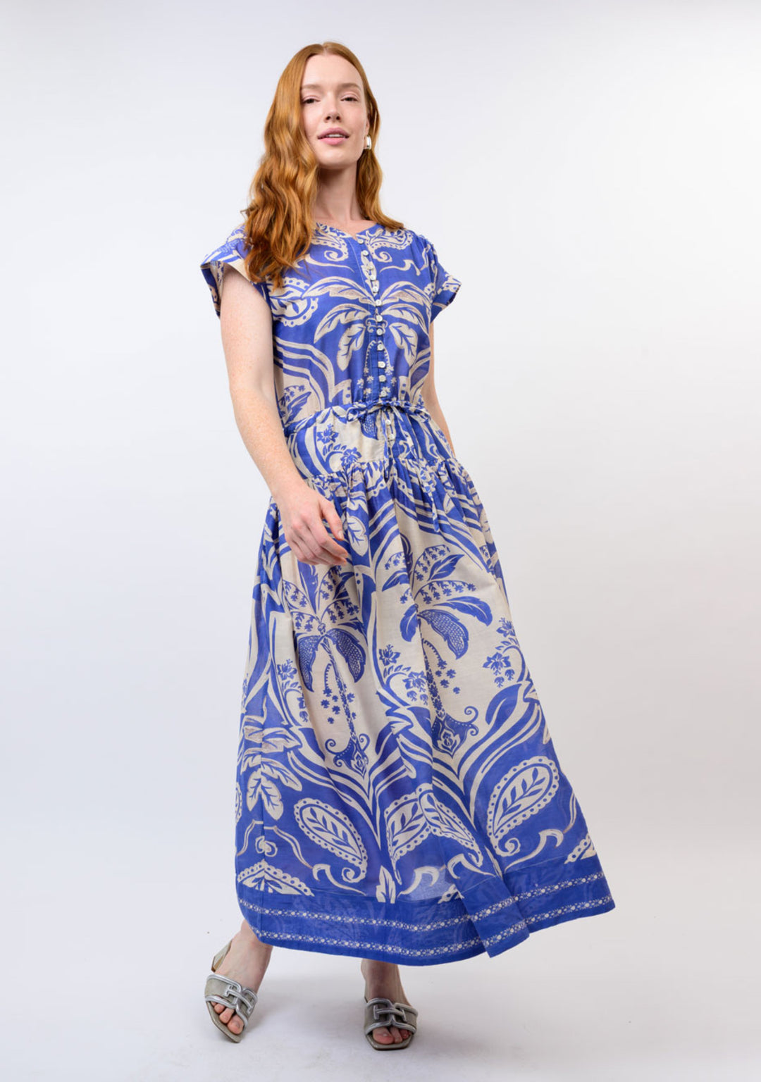 Santorini Bloom Maxi Dress