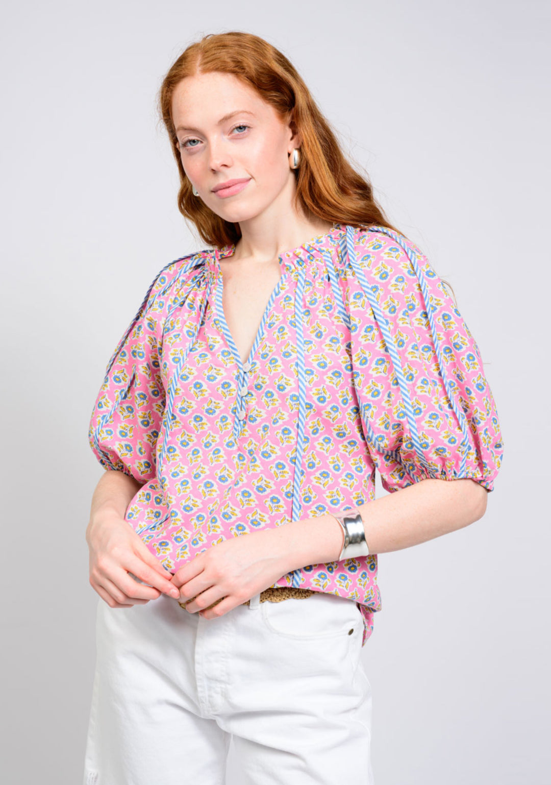 Sweet Peony Puff Sleeve Top