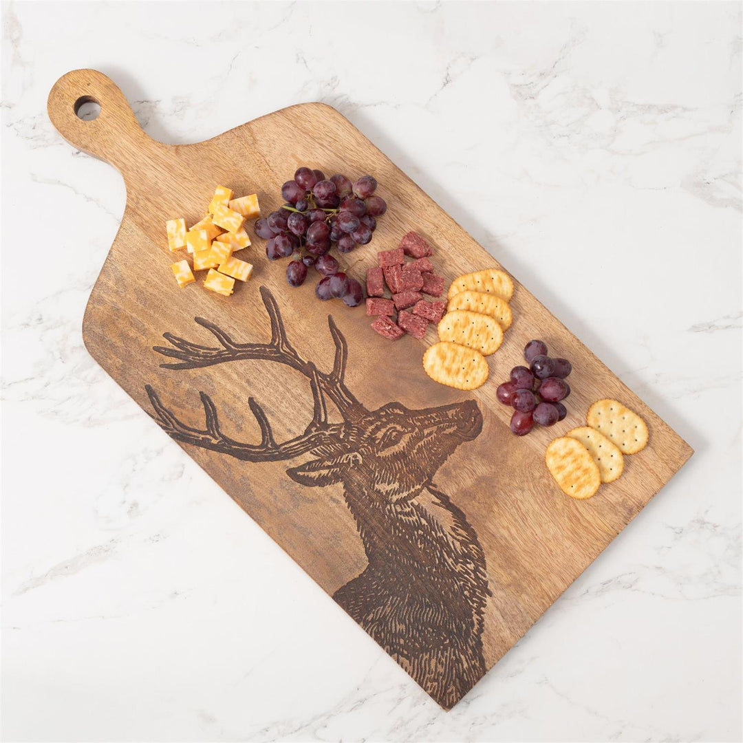 Woodland Stag Etched Mango Wood Serving Board