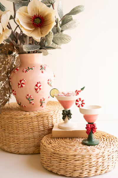 Cheers to Christmas Ceramic Martini Glass