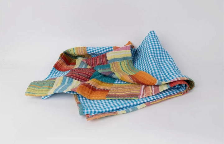 Sunwashed Madras Kantha Throw