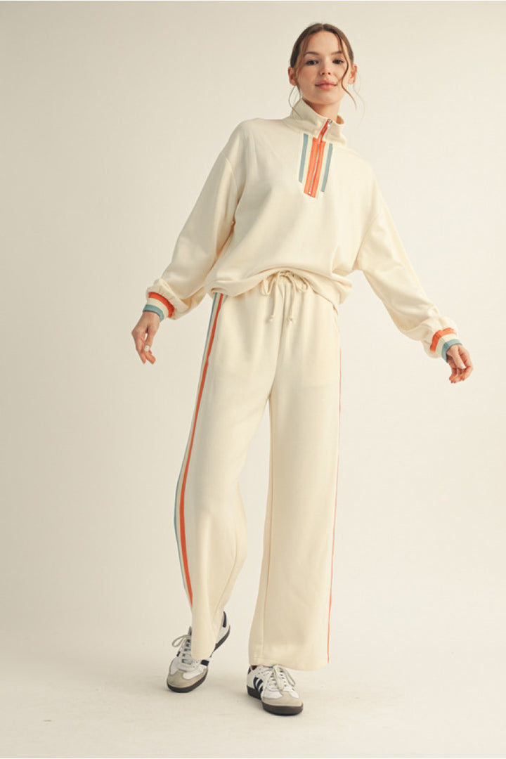 Retro Stripe Quarter-Zip Pullover