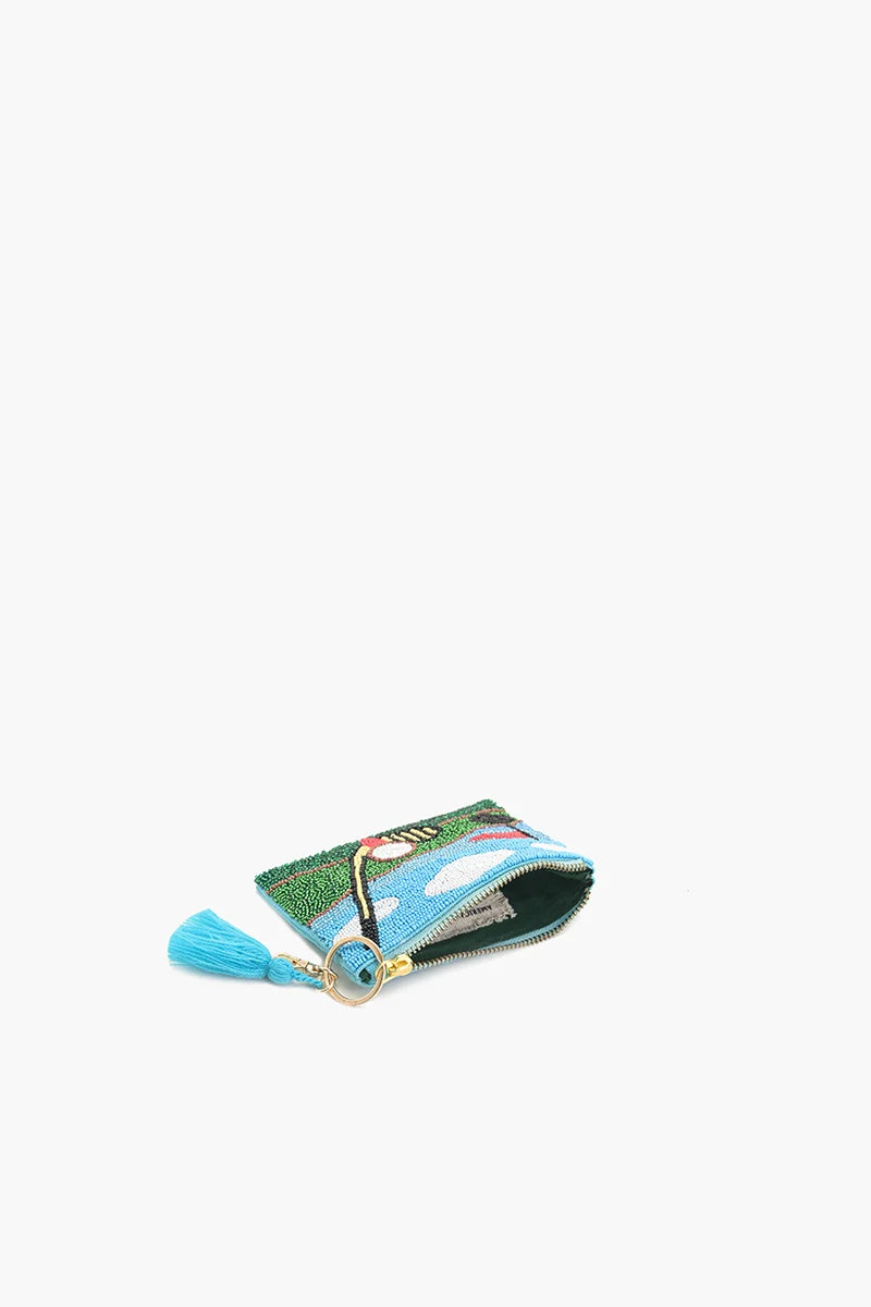 Tee Time Beaded Coin Pouch