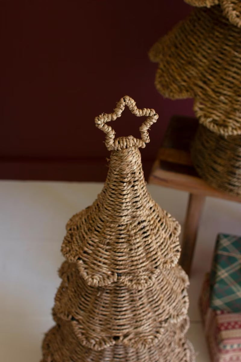 Woven Willow Tiered Christmas Trees