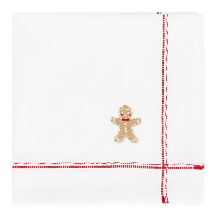 Gingerbread Wishes Embroidered Cloth Napkin