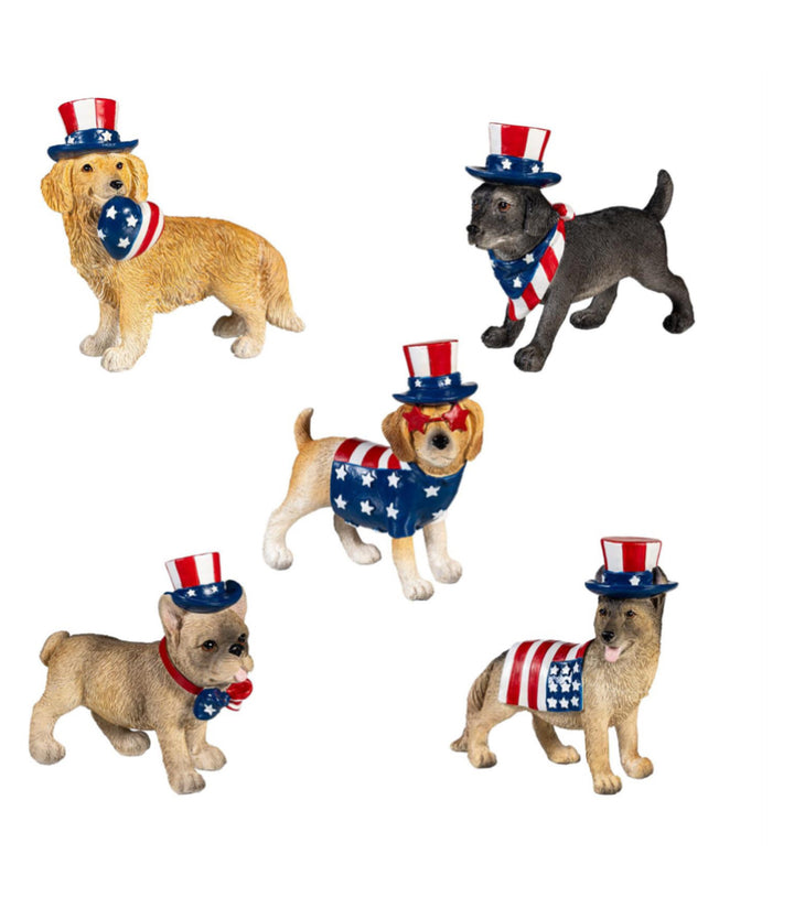 Patriotic Pup Figurines