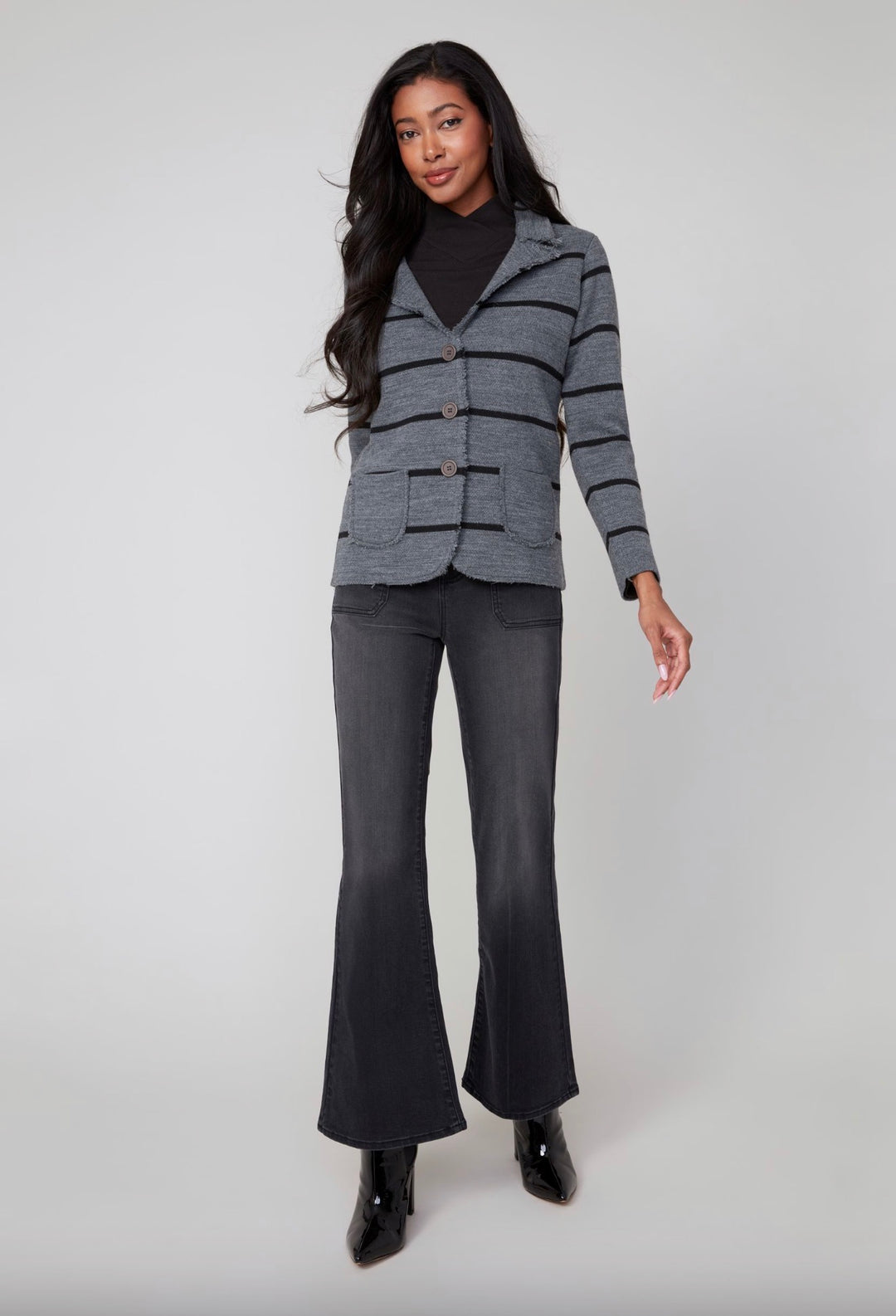 Coastal Stripe Knit Blazer