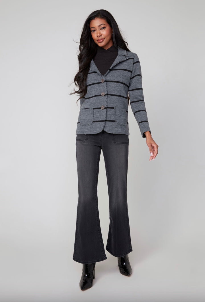 Coastal Stripe Knit Blazer