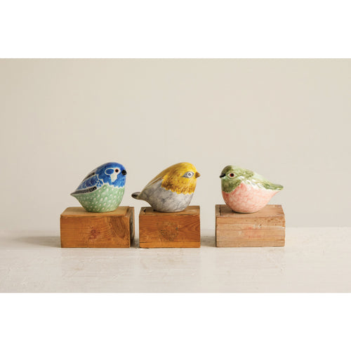 Hand Painted Stoneware Bird