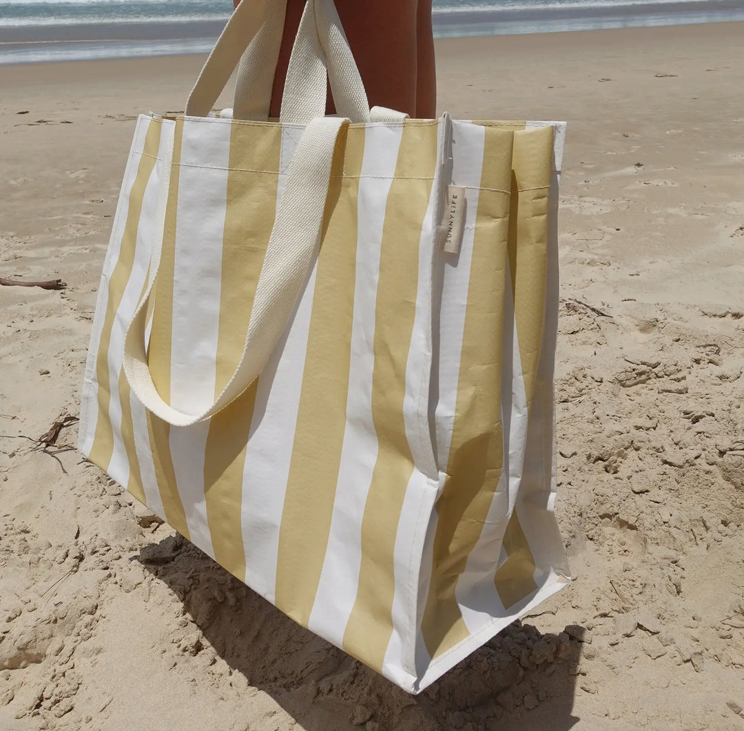 Butternut Stripe Carryall Beach Bag