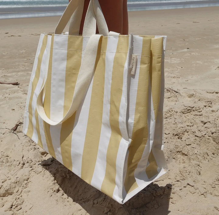 Butternut Stripe Carryall Beach Bag