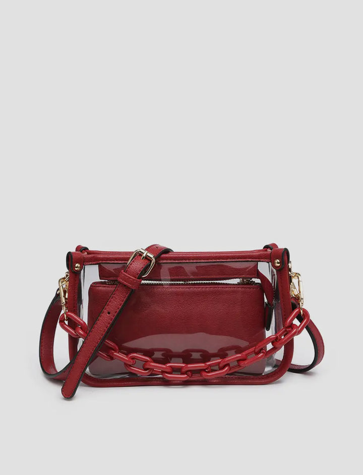Clear Crossbody Bag with Chain